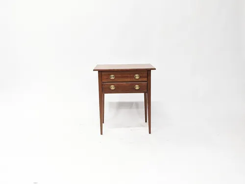 Walnut Hepplewhite 2-Drawer Side Table