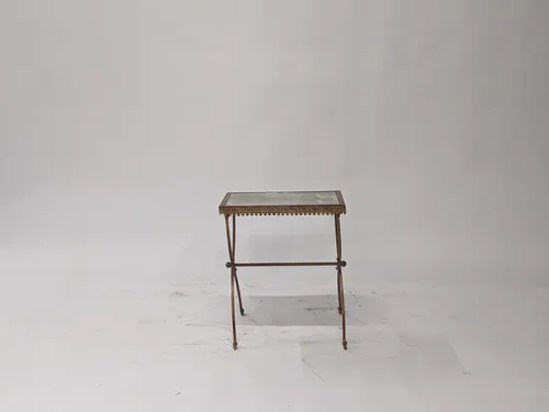 Maison Brass Side Table with Glass Top