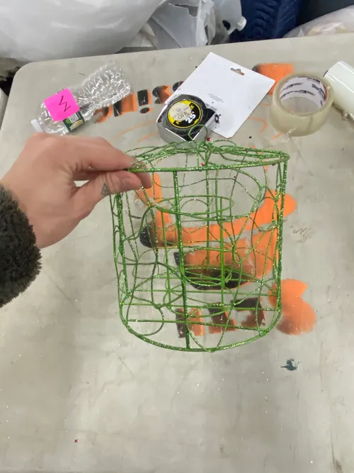 Green Glitter Wire Candleholder