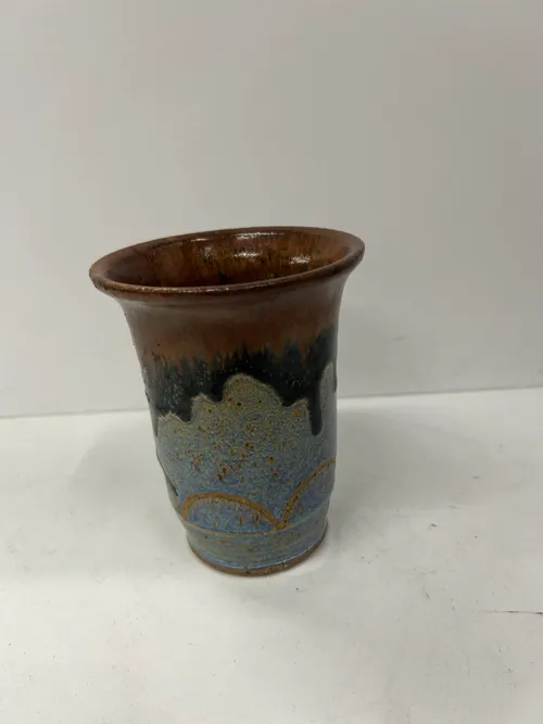Blue and Brown Drip Ceramic Mug