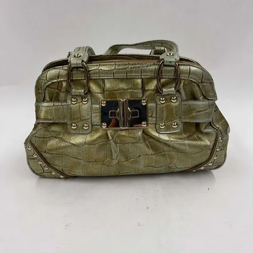 Olive Green Alligator Skin Hand Bag - A901