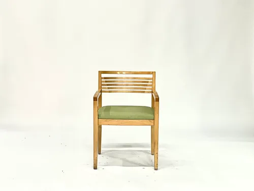Sage Green Upholstered Pine Arm Chair