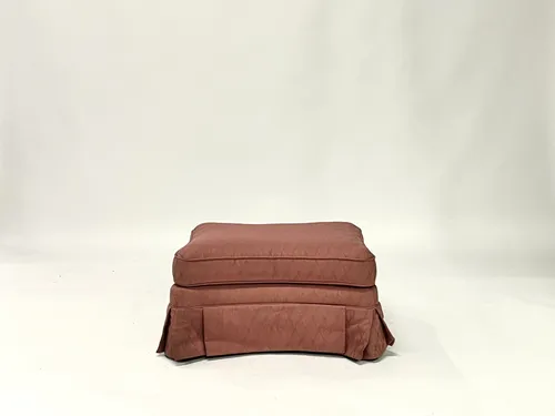 Brick Red Diamond Skirted Ottoman