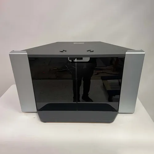 Silver & Black TV Stand Glass Doors - CGB345