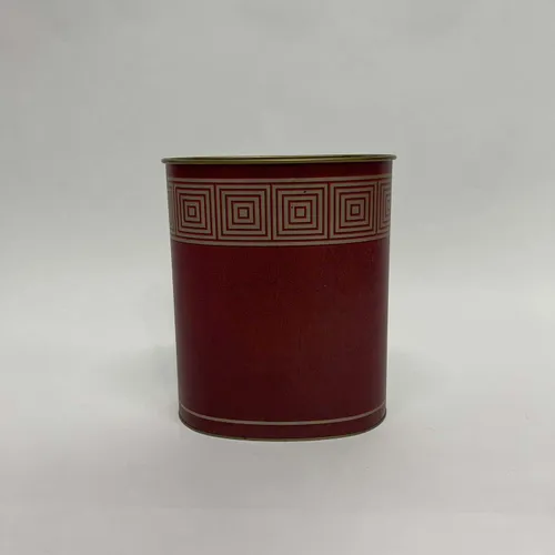 Maroon With Gold Geometric Bin - DEB440