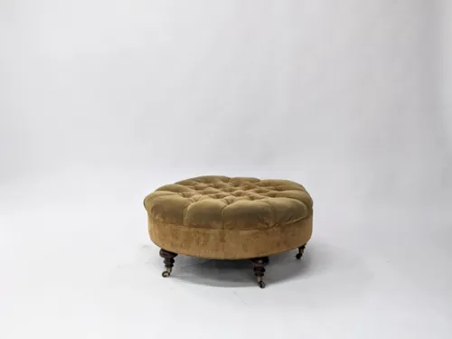 Tufted Animal Print Cocktail Ottoman
