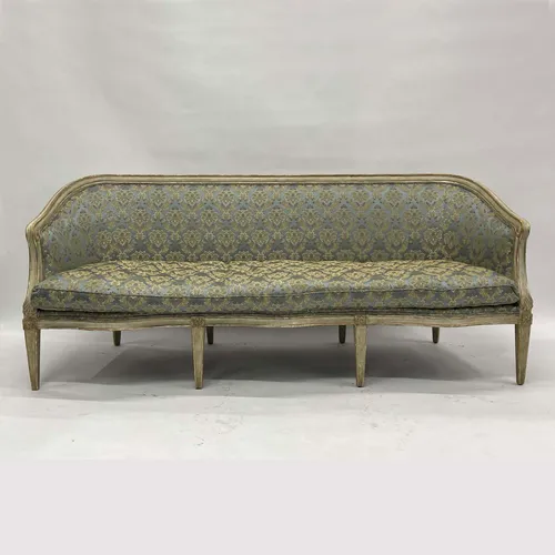 Blue & Gold French Neoclassical Sofa