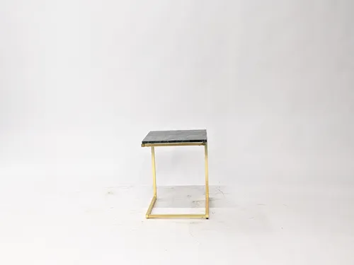 Black Marble Gold Frame C Side Table