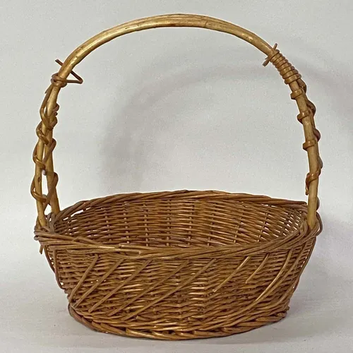 Tan Woven Easter Basket With Handle - BSKT77
