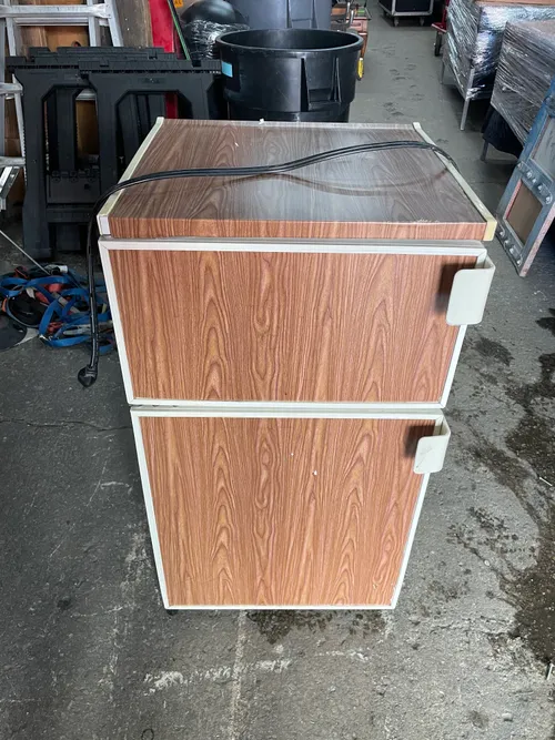 Vintage Mini-Fridge with Wood Design