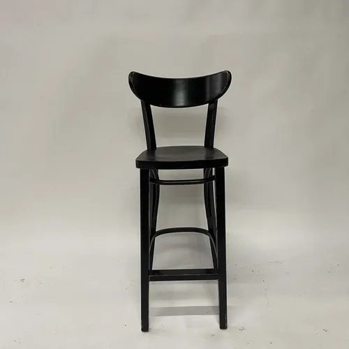 Tall Black Stool with Back Rest - SEB379