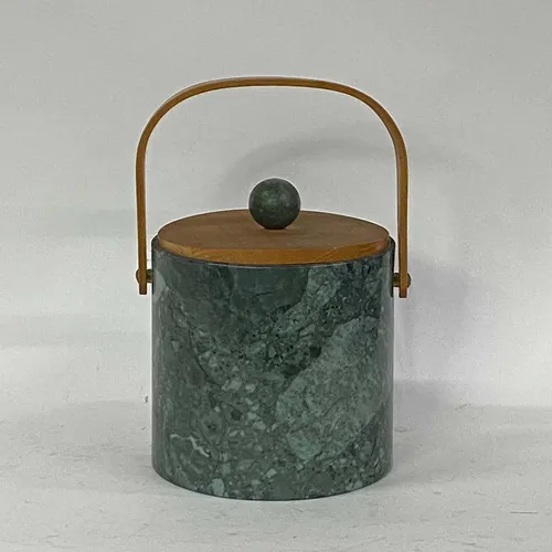 Wood & Green Marble Ice Bucket - KT160