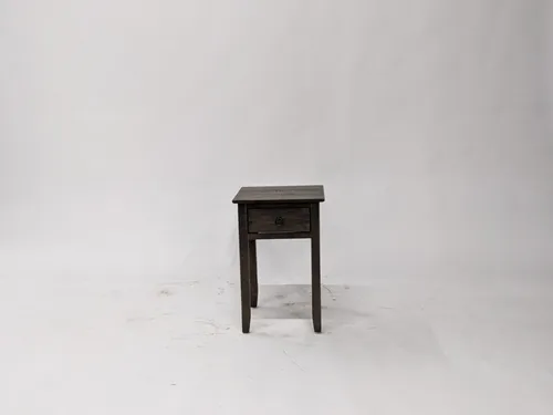 Slim Espresso Brown Nightstand with Ring