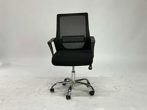 Black Mesh Black Fabric & Chrome Task Chair