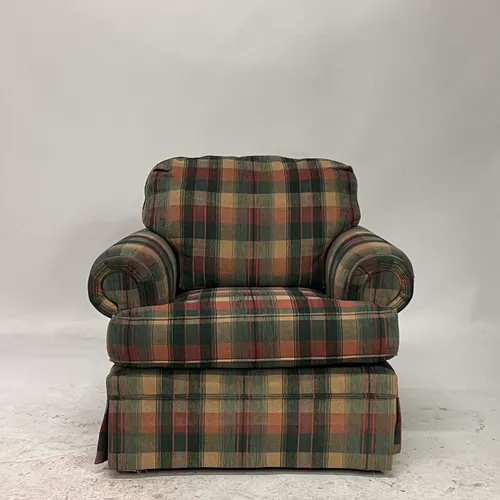 Green Plaid Lounge Chair - SE2411