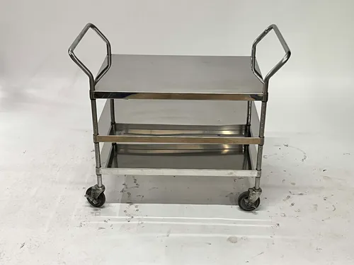 Stainless Steel 3-Tier Medical Instrument Rolling Cart