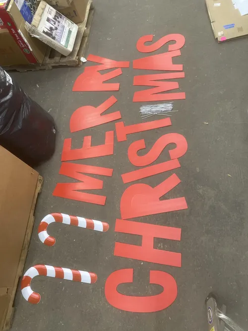 Merry Christmas Outdoor Sign with Candy Canes