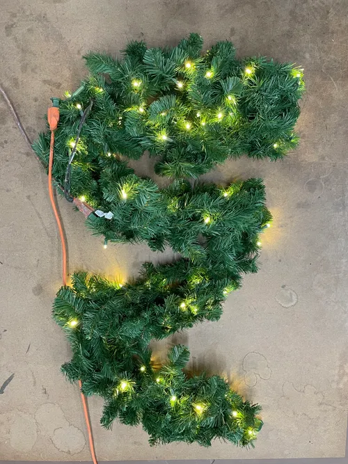 9' Pre-Lit Oregon Fir Garland with Warm White LED Lights