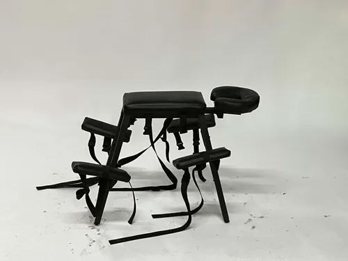 Black Leather BDSM Sex Bench