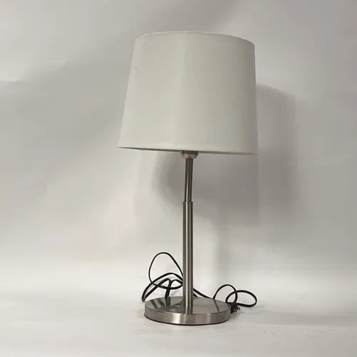 Adjustable Silver Nickel Table Lamp with White Shade - LI219