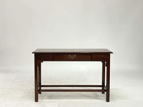 Antique American Cherry Wood Desk with Chippendale Brass Drawer Pull