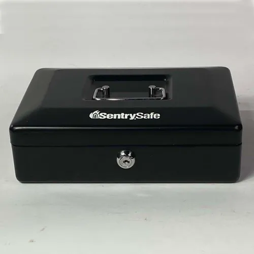 Black Metal Sentury Safe Cash Box - OFA712