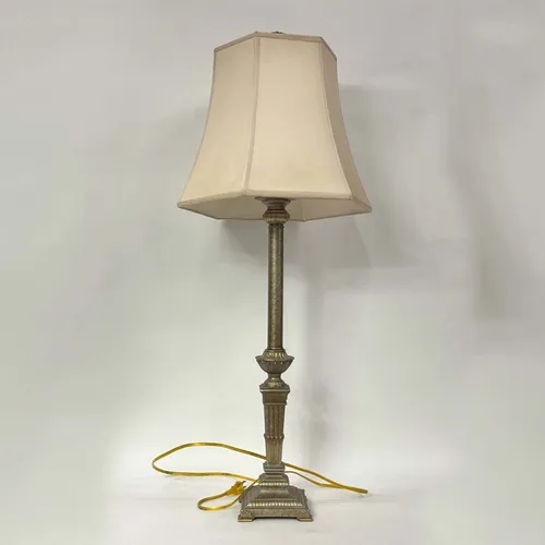 Gold & Silver Traditional Table Lamp with Cream Shade - LI97