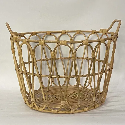 Bamboo Loop Woven Linen Basket - BSKT42