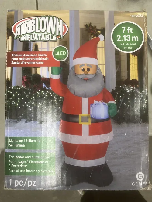7' Santa Inflatable with Grey Beard