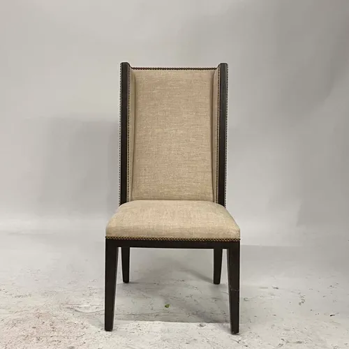 Beige Dining Chair with Brass Studs - SE2410