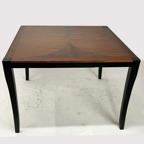 Walnut Semicircle Veneer Square Dining Table