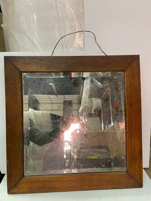 Wooden Mirror with Petina