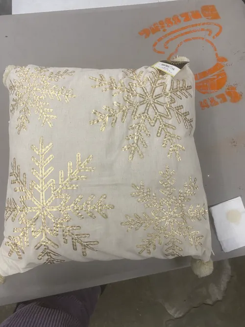 Gold Snowflake Throw Pillows- Set of 2