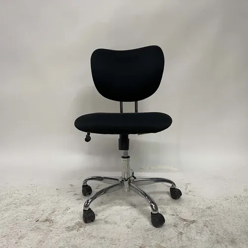 Black Office Rolling Chair Chrome Legs - OFB349