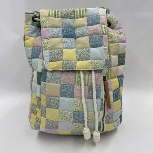 Yellow Blue Pink Quilt Backpack - MOB397