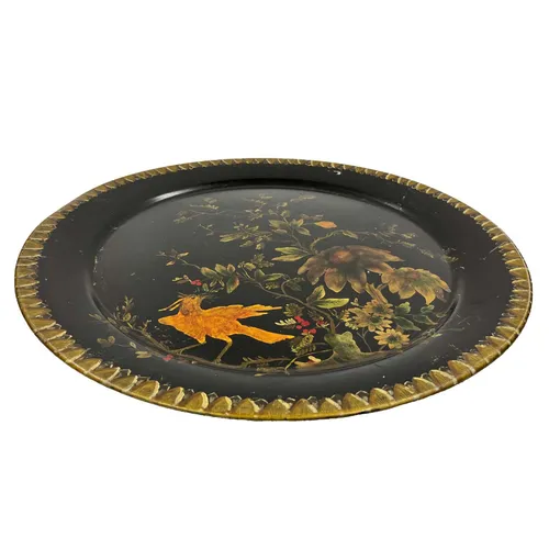 Black & Gold Flora Fauna Tray - TR411