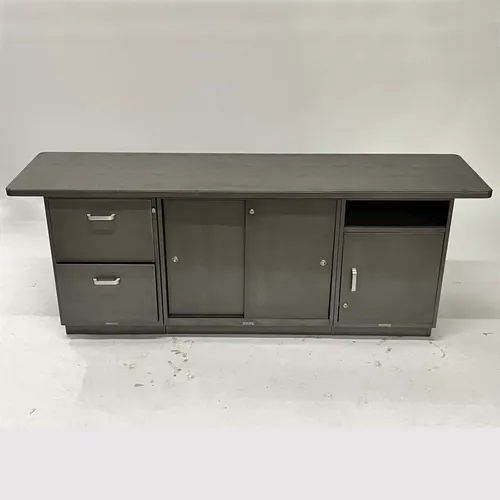 Vintage Mid-Century Gray Tanker Credenza