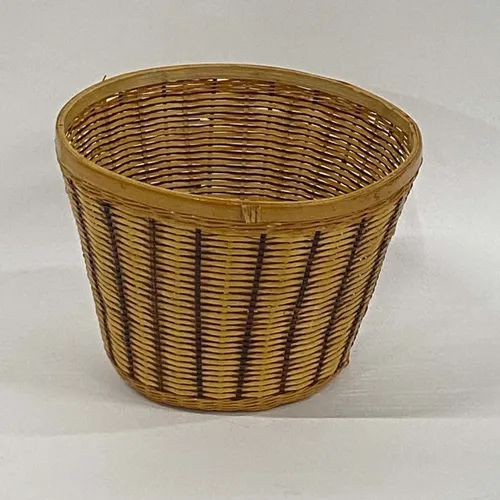 Striped Two Tone Woven Basket - BSKT12
