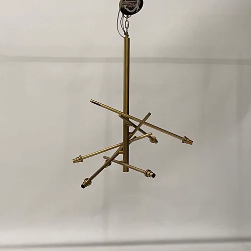 Mid-Century Brass Stick Chandelier - LI466