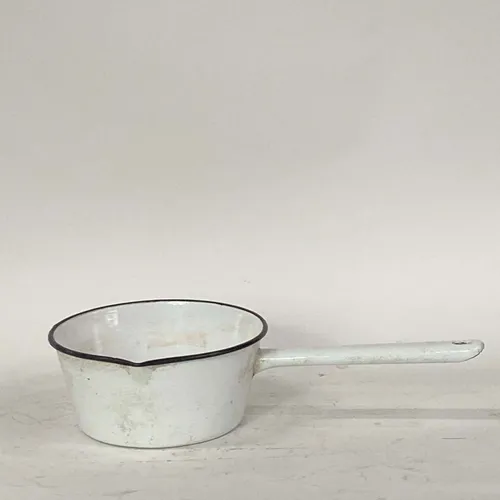 VTG White Enamel Longhouse Water Dipper Ladle - KT200