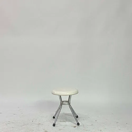 White Stool with Metal Legs - SE22255