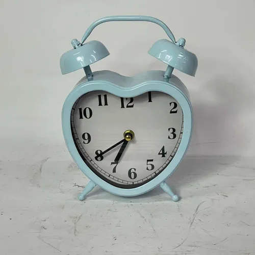 Light Blue Heart Shaped Alarm Clock - A755