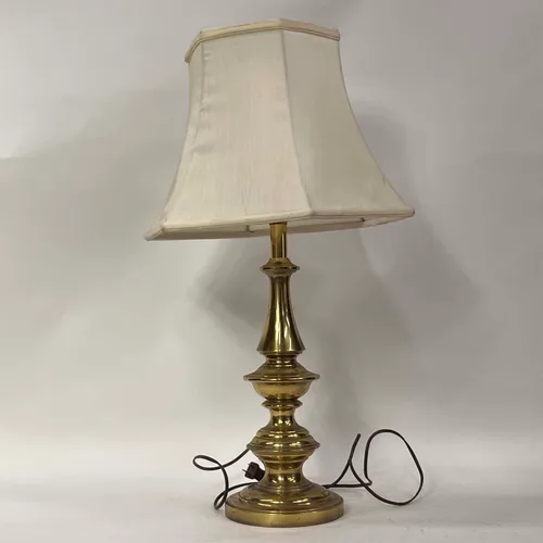 Brass Table Lamp with White Lampshade - LI230