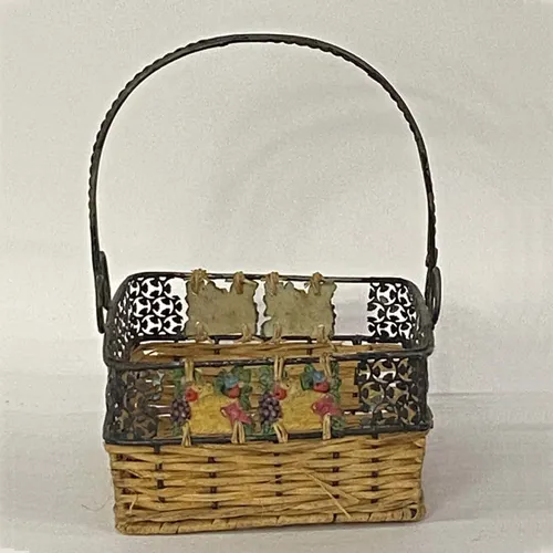 Rustic Metal & Wicker Gathering Basket - BSKT46