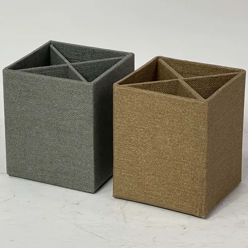 Fabric Pen Holders Beige & Gray - OFA839