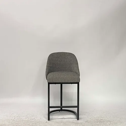 Gray Upholstered Metal Bar Stool - SE2969