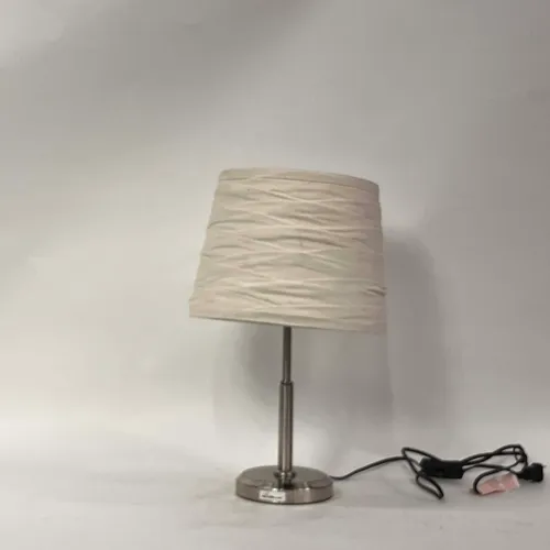 Adjustable Polished Nickel Table Lamp with White Shade - LI222