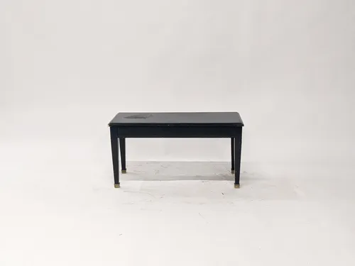 Black Piano Bench with Brass Feet