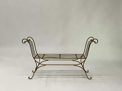 French 1950s Style Brass Bench