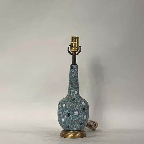 Blue Ceramic Polka-Dot Table Lamp - LI342